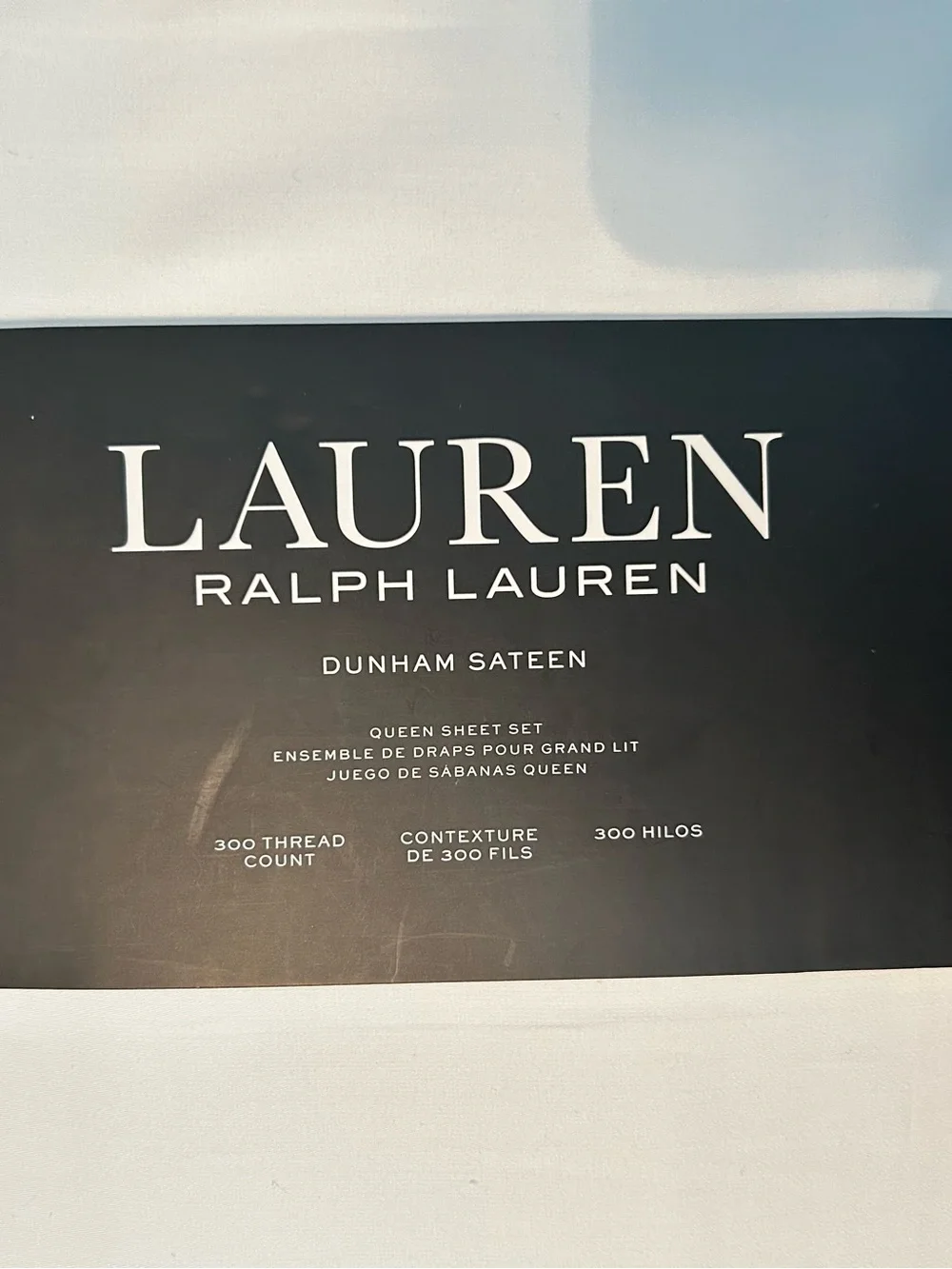 Lauren Ralph Lauren soft white 4 pcs QUEEN sheets set Dunham Sateen 100%COTTON